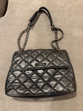 Lambert Quilted Black Shoulder Bag with Chain Strap